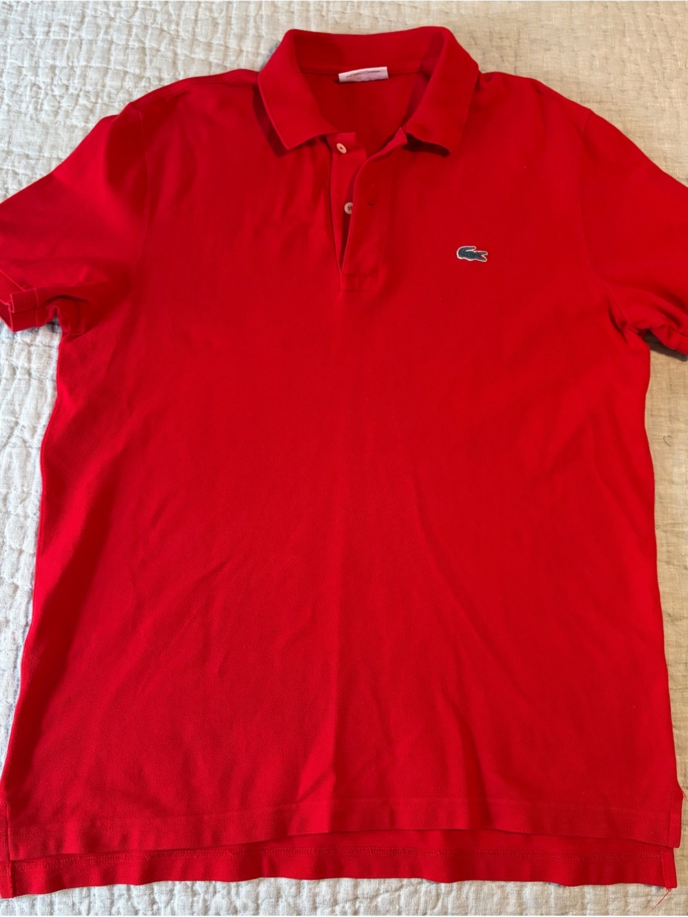 Lot of 2 Lacoste for J. Crew Men's Red Polo with Iconic Croc Emblem